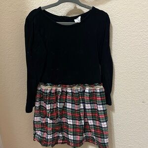 3/25$ Black Top with Red Green Plaid Skirt Dress
